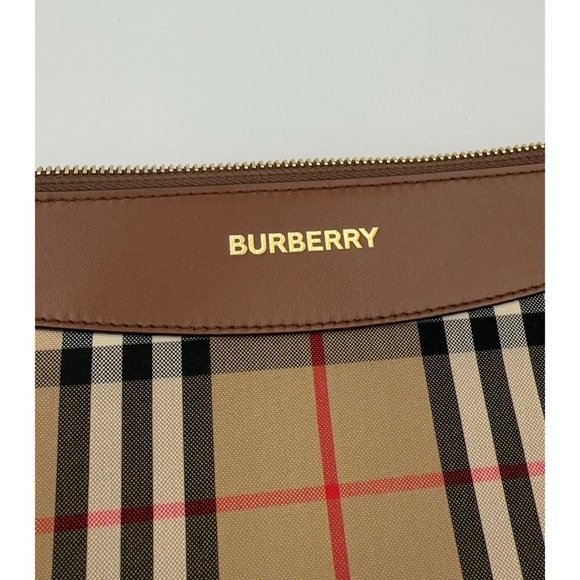 Burberry Horseferry Check Peyton Crossbody Clutch Bag Brown - Picture 6 of 12